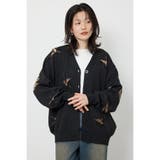 BLK | スター柄ニットカーディガン | RODEO CROWNS WIDE BOWL