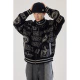 BLK | グラフィティーニットスタジャン | RODEO CROWNS WIDE BOWL