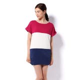 レッド | <B.C STOCK> 3ハイショクキリカエチュニックワンピース | B.C STOCK