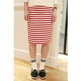 レッド | ストレッチポンチ ボーダースカート | B.C STOCK