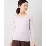 ピンク A | <ivory court> cashfeel ワイドリブVネックプルオーバー | B.C STOCK