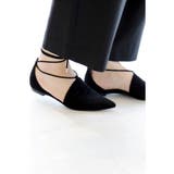 ブラック | <IENA> quartierglam ポインテッドレースアップフラットシューズ◆ | B.C STOCK