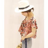 レッド | <Limitless Luxury> スカーフ花柄フレアトップス◆ | B.C STOCK