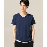 ネイビー | <B.C STOCK> スラブテンジクVネックTEE | B.C STOCK