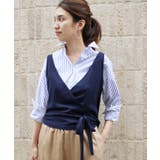 ネイビー | ＜FRAMeWORK＞ W/Ca カシュクールノースリーブ◆ | B.C STOCK