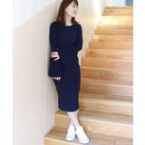 ネイビー | <Limitless Luxury> リブニットフレアスリーブワンピース◆ | B.C STOCK