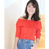レッド | オフショルスカシニットプルオーバー◆ | B.C STOCK