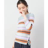 サックスブルー | <ivory court> ワイドリブメランジニット | B.C STOCK