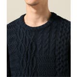 【B.C STOCK ベーセーストック】 ハイバルキーパッチワーククルーネック | B.C STOCK | 詳細画像9