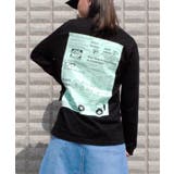 BLACK | イラスト バックプリント ロングスリーブTEEシャツ | BEAT JIVE