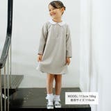 付け襟3wayパールボタンダブルクロスワンピース(100~130cm) | BeBe | 詳細画像2 