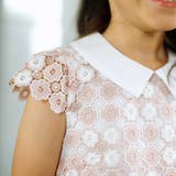 【日本製】フラワーレース襟付きAラインワンピース(90~130cm) | BeBe | 詳細画像4 