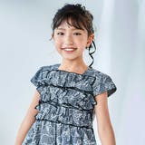 【お揃い】先染めチェックローズプリントフリルワンピース(90~150cm) | BeBe | 詳細画像7 