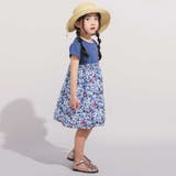 【お揃い】ドビーフラワーガーデンプリント切り替えワンピース(90~150cm) | BeBe | 詳細画像3 