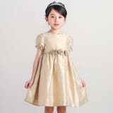 ローズモチーフカールマイヤーパフスリーブドレス(100~140cm) | BeBe | 詳細画像1