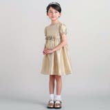 ローズモチーフカールマイヤーパフスリーブドレス(100~140cm) | BeBe | 詳細画像3
