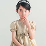 ローズモチーフカールマイヤーパフスリーブドレス(100~140cm) | BeBe | 詳細画像5
