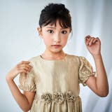 ローズモチーフカールマイヤーパフスリーブドレス(100~140cm) | BeBe | 詳細画像8
