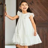 【パニエ付】【日本製】ラッセルレースギャザードレス(100~140cm) | BeBe | 詳細画像1 