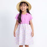 【お揃い】シャンドゥフルールプリントローン天竺切り替えワンピース(80~150c… | BeBe | 詳細画像1 