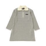 【お揃い】ボーダーリブZIPカラー長袖ワンピース(90~150cm) | BeBe | 詳細画像5