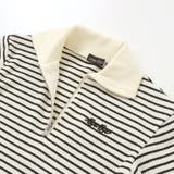 【お揃い】ボーダーリブZIPカラー長袖ワンピース(90~150cm) | BeBe | 詳細画像8