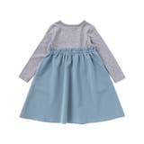 テレコ×ツイル切り替え長袖ワンピース(90~150cm) | BeBe | 詳細画像2 