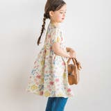 【お揃い】リップルマルシェフラワーパフスリーブワンピース(90~150cm) | BeBe | 詳細画像3 