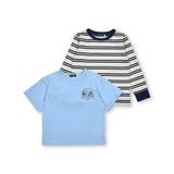 キャンプロゴTシャツ×マルチボーダーTシャツセット(90~150cm) | BeBe | 詳細画像16