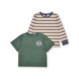 キャンプロゴTシャツ×マルチボーダーTシャツセット(90~150cm) | BeBe | 詳細画像6