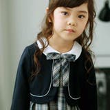 ボレロ+リボンタイ付きチェックワンピースアンサンブル(110~130cm) | BeBe | 詳細画像3 