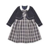 ボレロ+リボンタイ付きチェックワンピースアンサンブル(110~130cm) | BeBe | 詳細画像4 