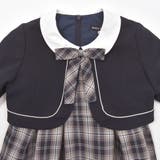 ボレロ+リボンタイ付きチェックワンピースアンサンブル(110~130cm) | BeBe | 詳細画像7 