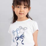 ランダムリブ長袖カーディガン+天竺リボンプリント半袖Tシャツセット | BeBe | 詳細画像5 