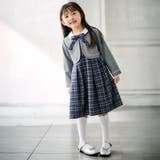 ボレロ+リボンタイ付きチェックワンピースセット(110~130cm) | BeBe | 詳細画像3 