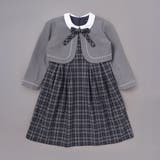ボレロ+リボンタイ付きチェックワンピースセット(110~130cm) | BeBe | 詳細画像8 