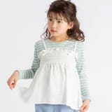 ラメジョーゼットシャーリングキャミ+リブボーダー長袖Tシャツセット(90~160… | BeBe | 詳細画像1 