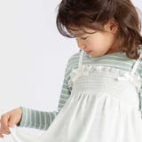 ラメジョーゼットシャーリングキャミ+リブボーダー長袖Tシャツセット(90~160… | BeBe | 詳細画像3 