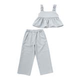 リネン調オックスブラウス+ロングパンツセットアップ(100~160cm) | BeBe | 詳細画像8 