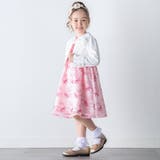 【日本製】オーガンジー花柄リボン刺しゅうワンピース(110~130cm) | BeBe | 詳細画像3 