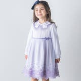 チュールレース+サテンワンピース(110~130cm) | BeBe | 詳細画像1 