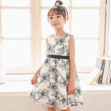 【日本製】ラッセルレースモノトーン花柄ドレス(90~150cm) | BeBe | 詳細画像1 