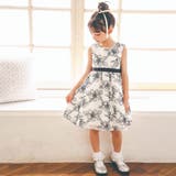 【日本製】ラッセルレースモノトーン花柄ドレス(90~150cm) | BeBe | 詳細画像3 