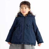 【撥水加工】ヴィンテージタフタ裏ファー裾フリルフードブルゾン(80~150cm) | BeBe | 詳細画像1 