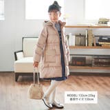 【撥水加工】タフタウエストギャザーファーフード中綿コート(100~160cm) | BeBe | 詳細画像2 