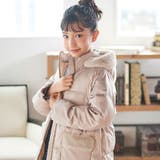 【撥水加工】タフタウエストギャザーファーフード中綿コート(100~160cm) | BeBe | 詳細画像4 