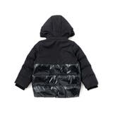 【撥水加工】タフタ切り替えロゴプリントフード中綿コート(100~160cm) | BeBe | 詳細画像2