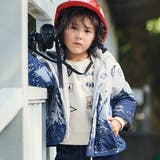 ブルー系 | 【撥水加工】アイスバーグプリントフード中綿コート(90~150cm) | BeBe