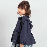 ネイビー | チェックタフタペプラムフード付きブルゾン(90~150cm) | BeBe