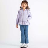 【撥水加工】サッカーチェックフード付きペプラムブルゾン(90~150cm) | BeBe | 詳細画像3 